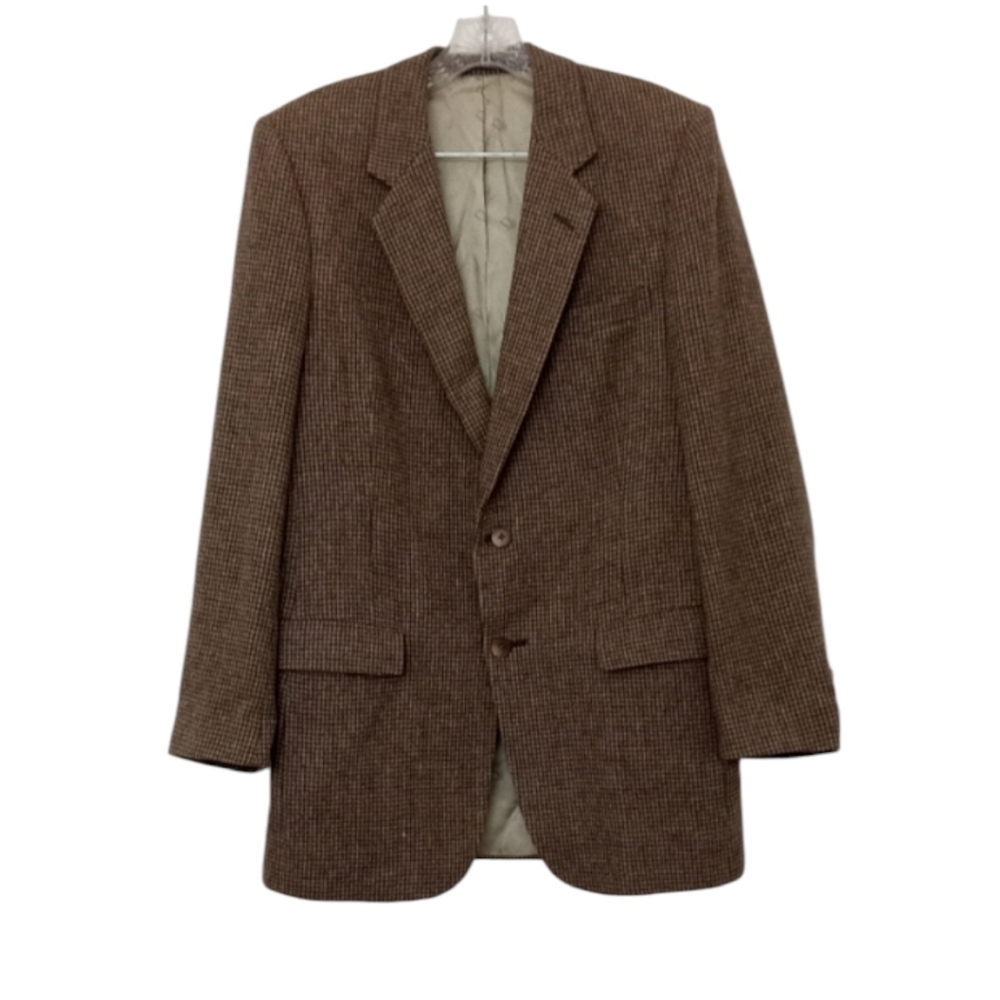 Christian Dior Brown Signature Lining 100% Pure Wool Tweed Blazer - Size: 44